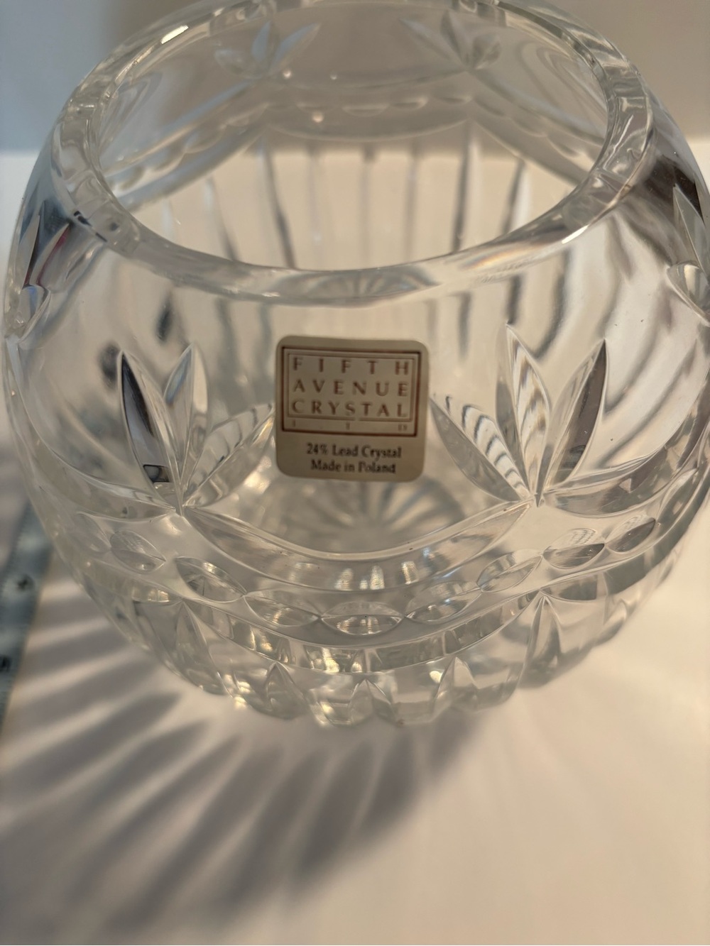 Clear Cut Lead Crystal Decorative Vase